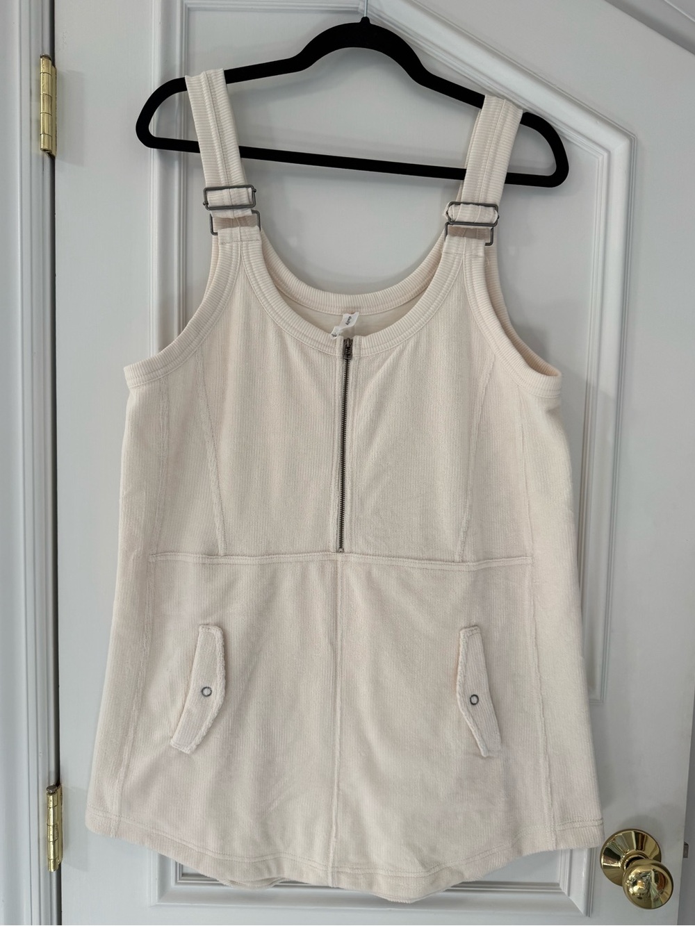 Daily Practice Anthropologie Cream Pinafore Overall Dress M